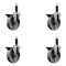 Service Caster 5'' Semi Steel Swivel 1'' Expanding Stem Caster Set with Brake, 4PK SCC-EX20S515-SSR-PLB-1-4 - alternate 1
